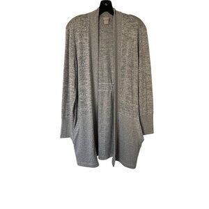Chico's Women's Zenergy Gray Heather Soft Essentials Cardigan Size 1/M